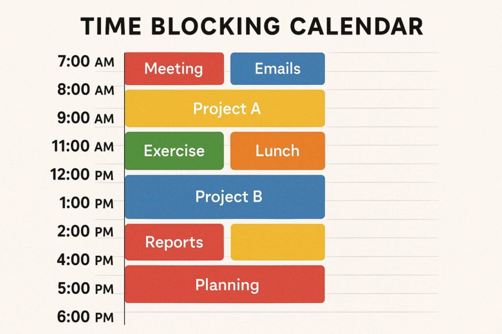 چگونه مدیریت زمان کنیم؟ ۷ تکنیک علمی برای افزایش بهرهوری ⏰ 6 نمونه برنامه ریزی به روش تایم باکسینگ